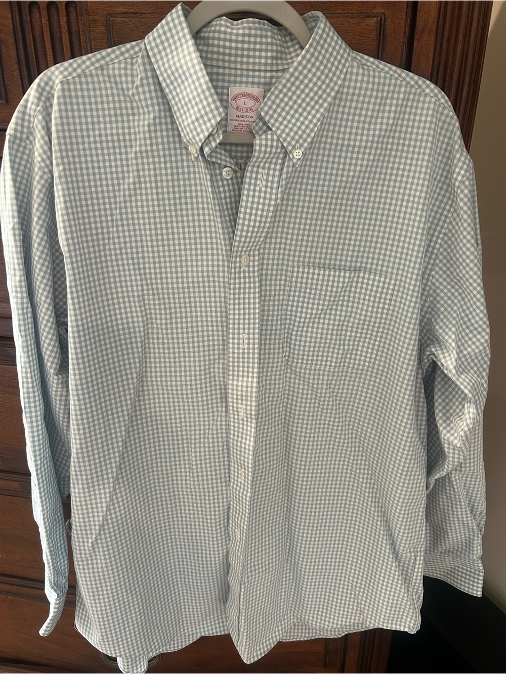 Brooks Brothers Blue & White Gingham Button-Down Shirt